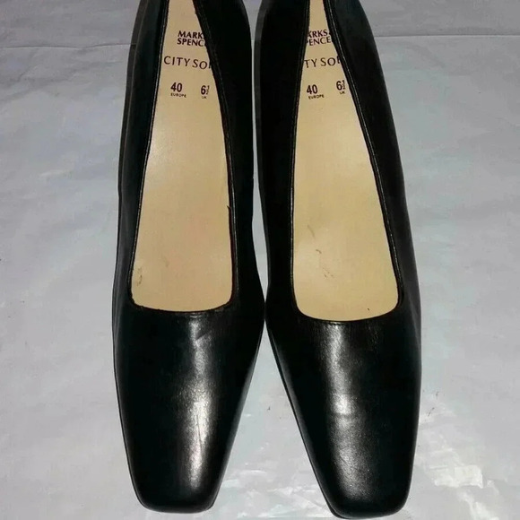 Marks & Spencer Shoes - Marks & Spencer Black Leather CitySoft Shoes